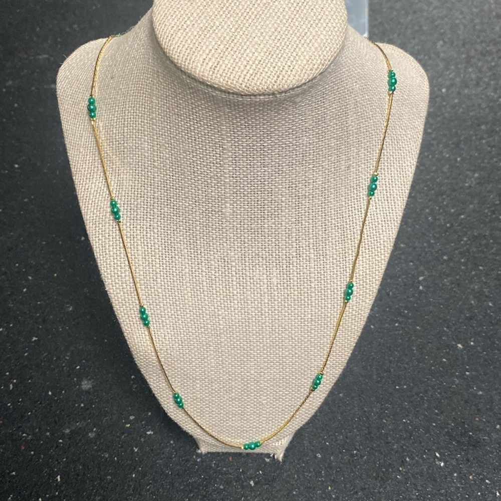 Sarah Coventry vintage 90s Gold Necklace with Green Accents